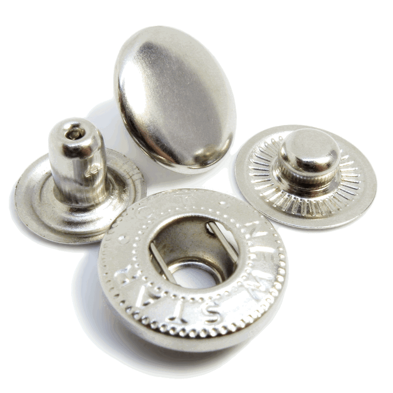 Металева кнопка Альфа Кнопка Альфа 15 мм колір нікель фото