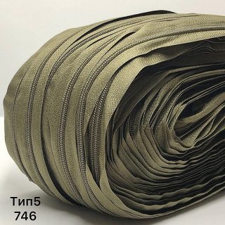 Спіральна застібка-блискавка рулоном колір світлий хакі фото
