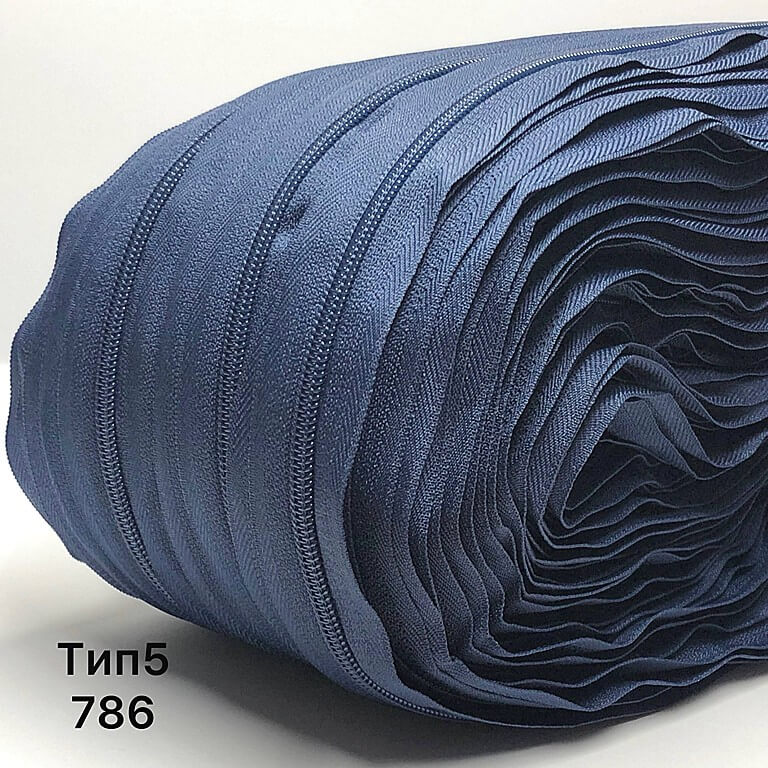 Рулонна блискавка спіральна темно-синя (№786) 1