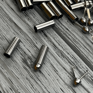 Металевий наконечник шнура темний нікель фото