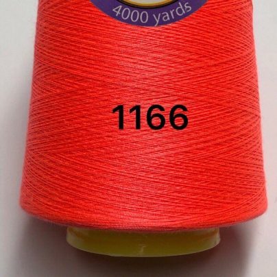 Нитки для шиття помаранчевий неон №1166 поліестер 40/2 фото