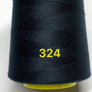 Швейні нитки поліестр темно сині №324 фото