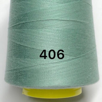 Нитки для шиття сіро-зелені №406 поліестер 40/2 фото