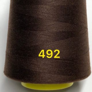 Нитки для шиття темно-коричневі №492 поліестер 40/2 фото