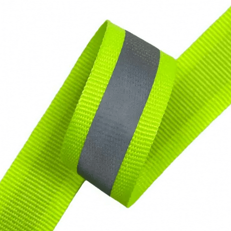 Репсова тасьма салат Трічка світловідбиваюча на салатовій основі 2 см фото
