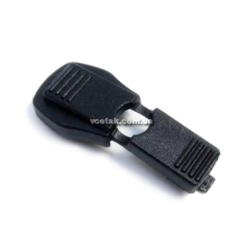 Пластиковый наконечник на шнур "Крокодол" черный фото