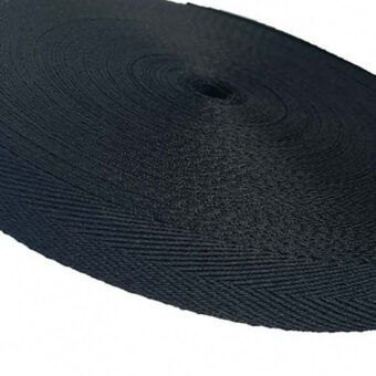 Кіперна стрічка колір чорний 20 мм матеріал бавовна фото