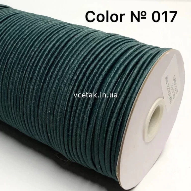 Резинка шнурок зелена діаметром 3 мм фото
